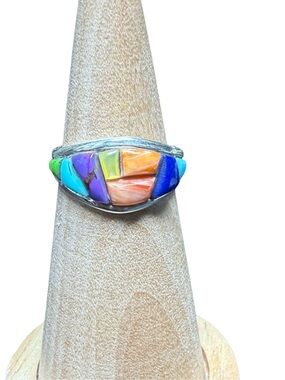 Multicolor Inlay Sterling Silver Women’s Ring